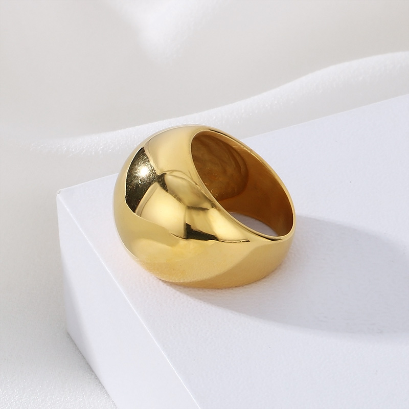 Stainless Steel 18K Gold Plated Simple Style Solid Color Rings display picture 9