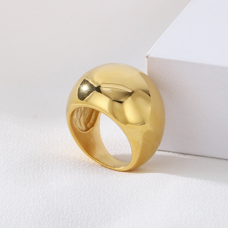 Stainless Steel 18K Gold Plated Simple Style Solid Color Rings display picture 10