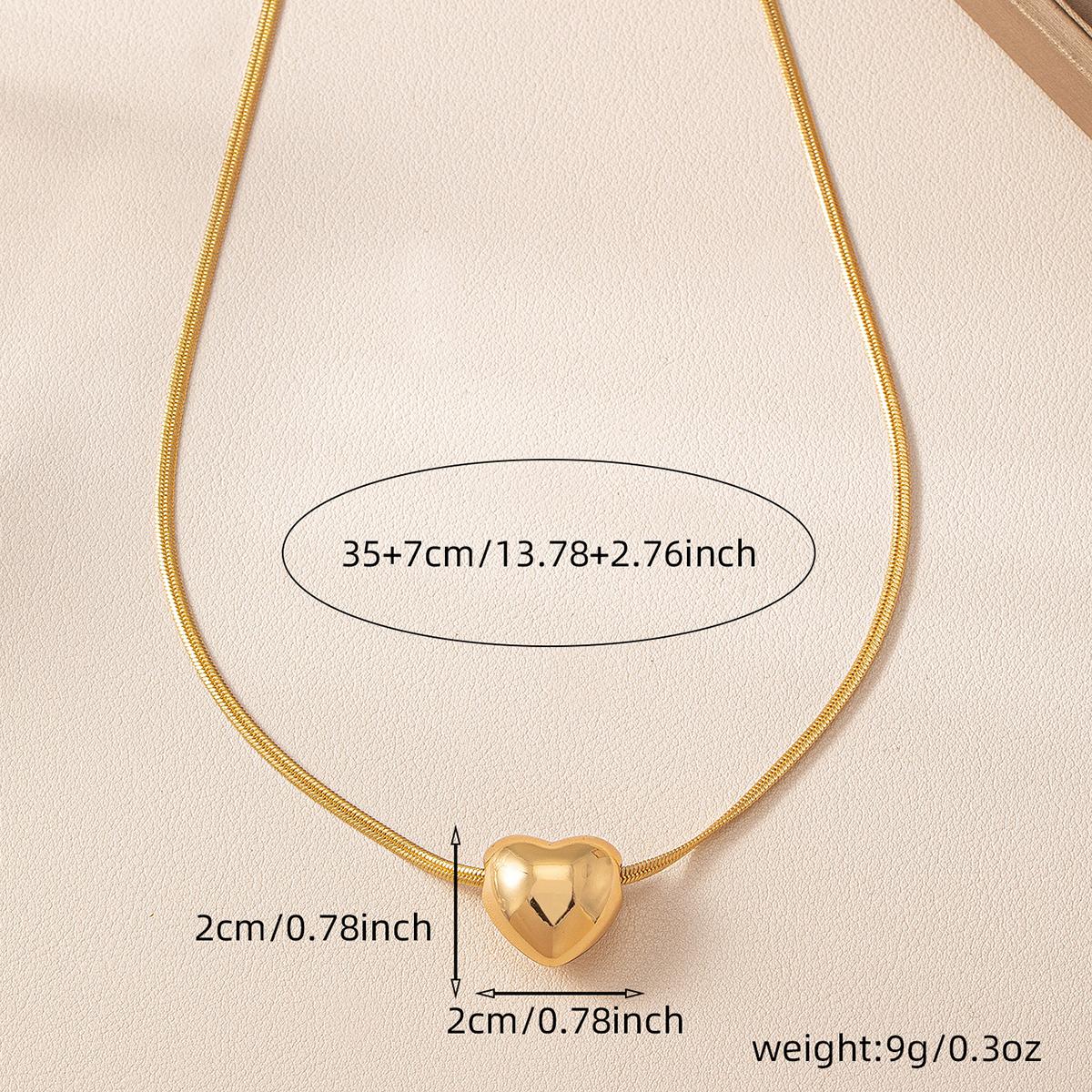 Sweet Simple Style Heart Shape Plastic Copper Alloy Women's Necklace display picture 6