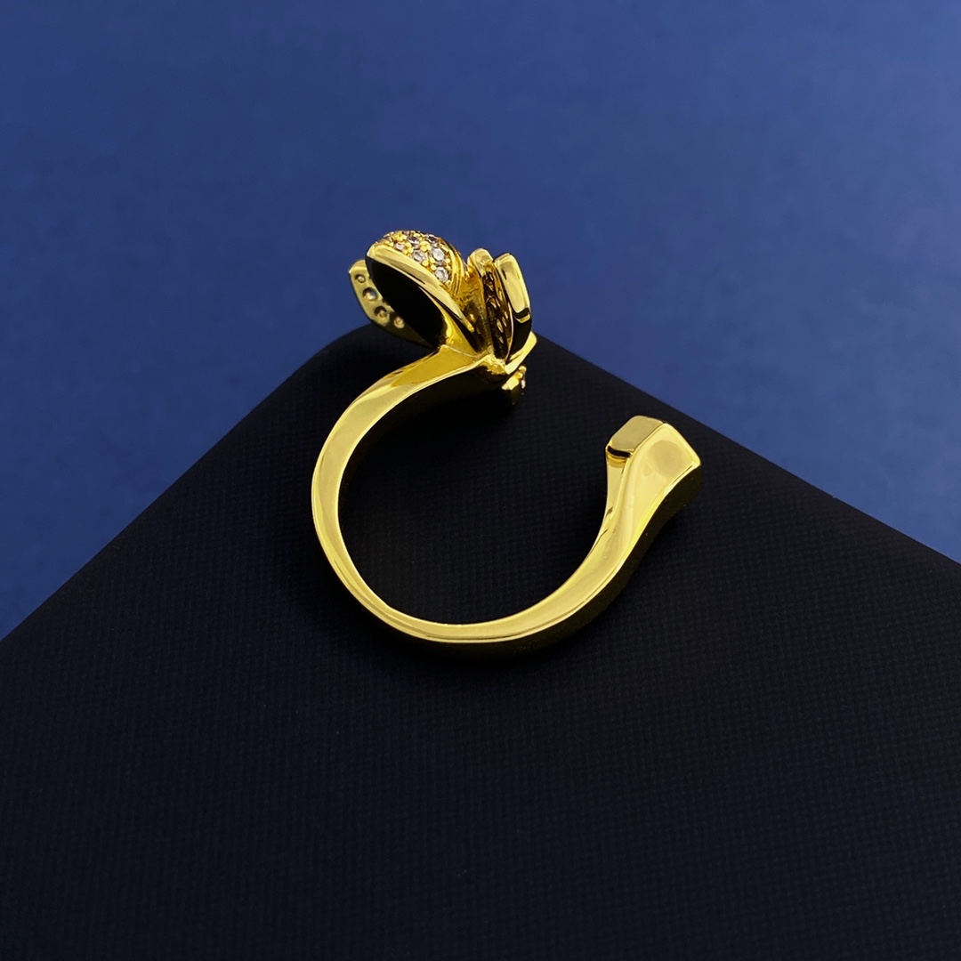 Kupfer 18 Karat Vergoldet Einfacher Stil Pendeln Biene Inlay Zirkon Ringe Ohrringe display picture 4