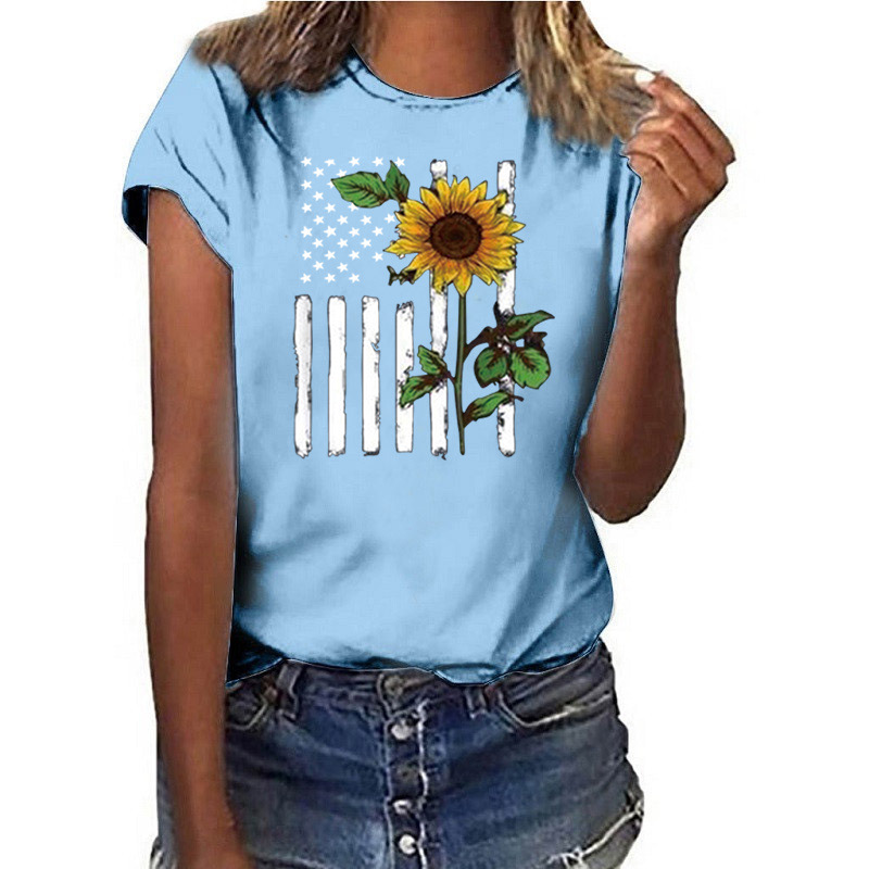 Women's T-shirt Short Sleeve T-Shirts Printing Preppy Style Printing display picture 3