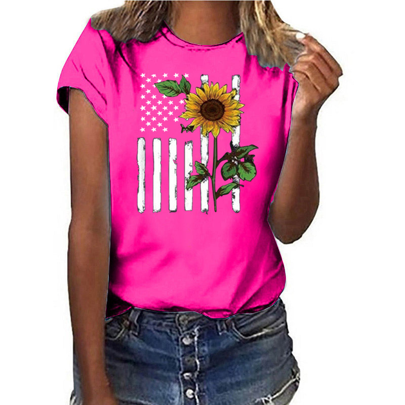 Women's T-shirt Short Sleeve T-Shirts Printing Preppy Style Printing display picture 8