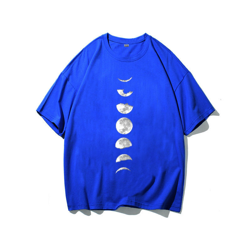 Men's Moon Solid Color Printing T-shirt Men's Clothing display picture 2