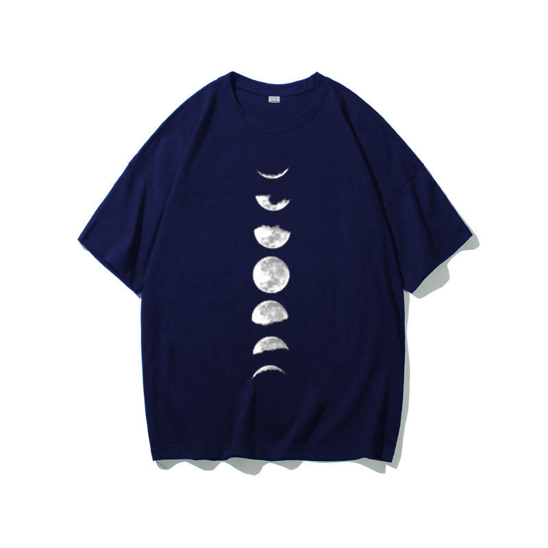 Men's Moon Solid Color Printing T-shirt Men's Clothing display picture 4