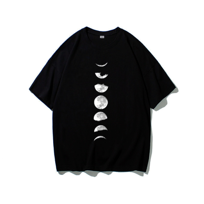 Men's Moon Solid Color Printing T-shirt Men's Clothing display picture 6