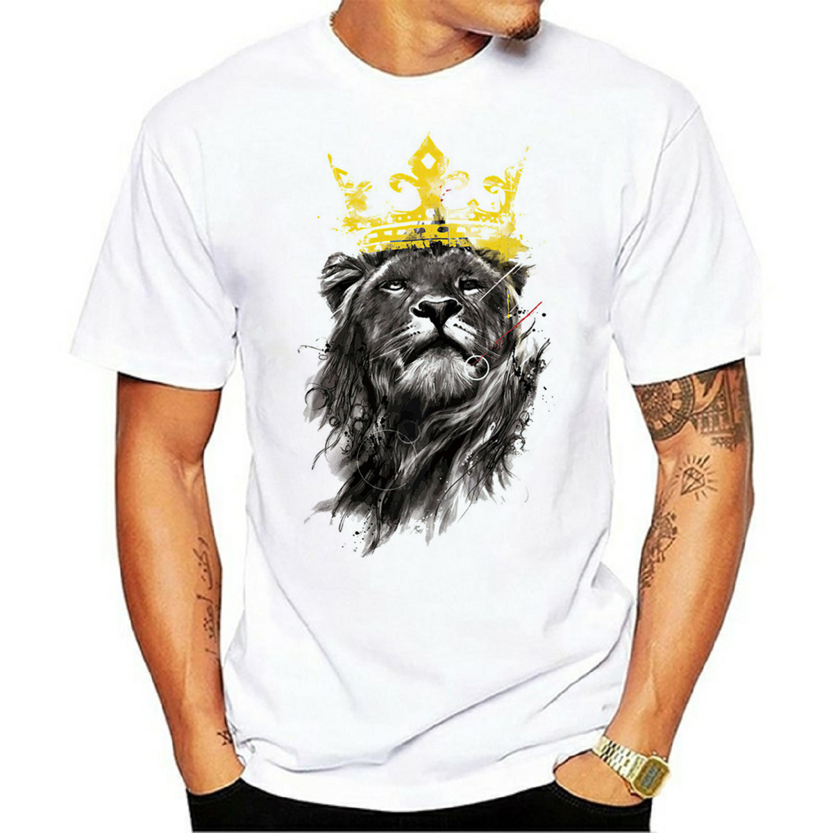 Men's Lion Jaguar Streetwear Round Neck Short Sleeve Regular Fit Men's T-shirt display picture 1