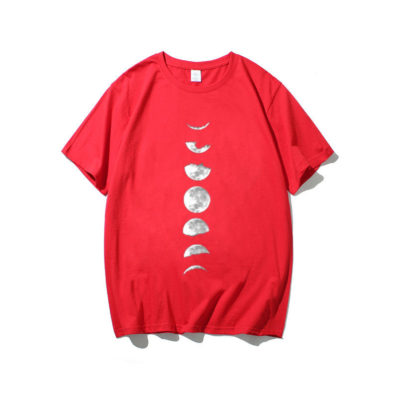 Men's Moon Solid Color Printing T-shirt Men's Clothing display picture 7