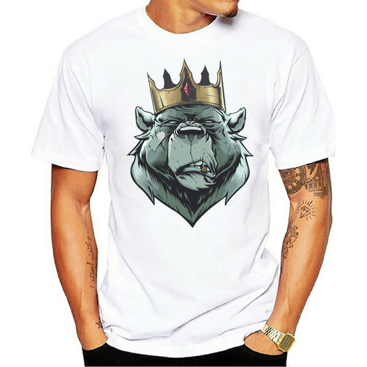 Men's Lion Jaguar Streetwear Round Neck Short Sleeve Regular Fit Men's T-shirt display picture 2