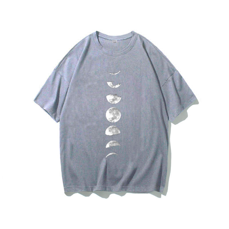 Men's Moon Solid Color Printing T-shirt Men's Clothing display picture 9