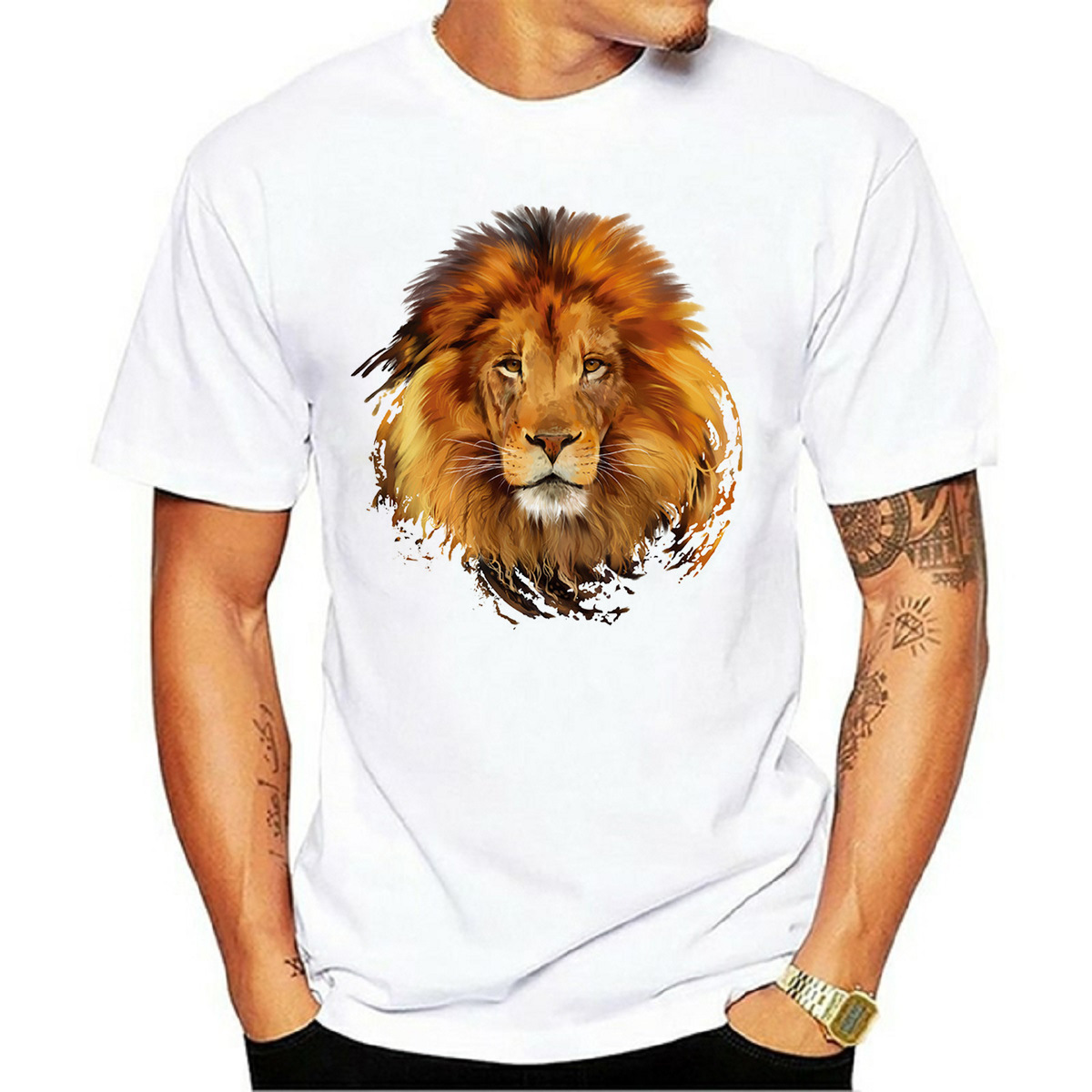 Men's Lion Jaguar Streetwear Round Neck Short Sleeve Regular Fit Men's T-shirt display picture 3