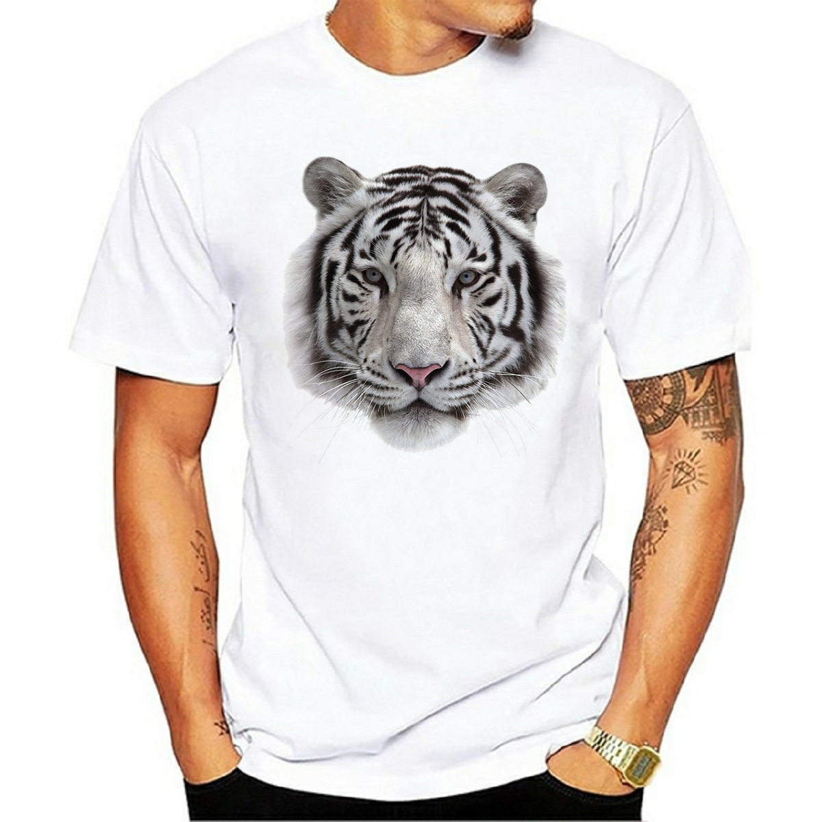 Hombres León Jaguar Ropa De Calle Cuello Redondo Manga Corta Ajuste Regular Camiseta Hombre display picture 6