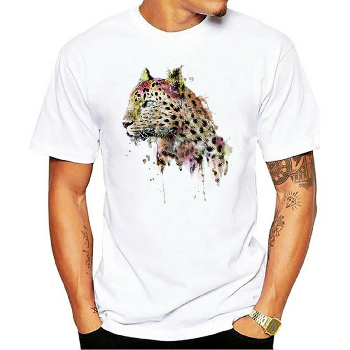 Men's Lion Jaguar Streetwear Round Neck Short Sleeve Regular Fit Men's T-shirt display picture 8