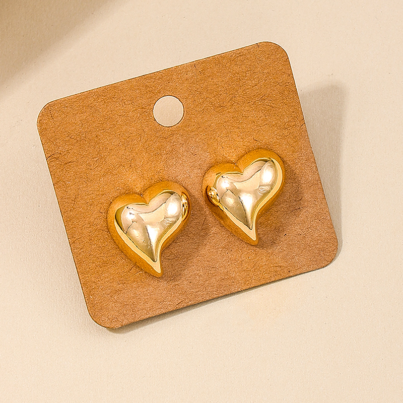 1 Pair Nordic Style Simple Style Heart Shape Alloy Ear Studs display picture 5