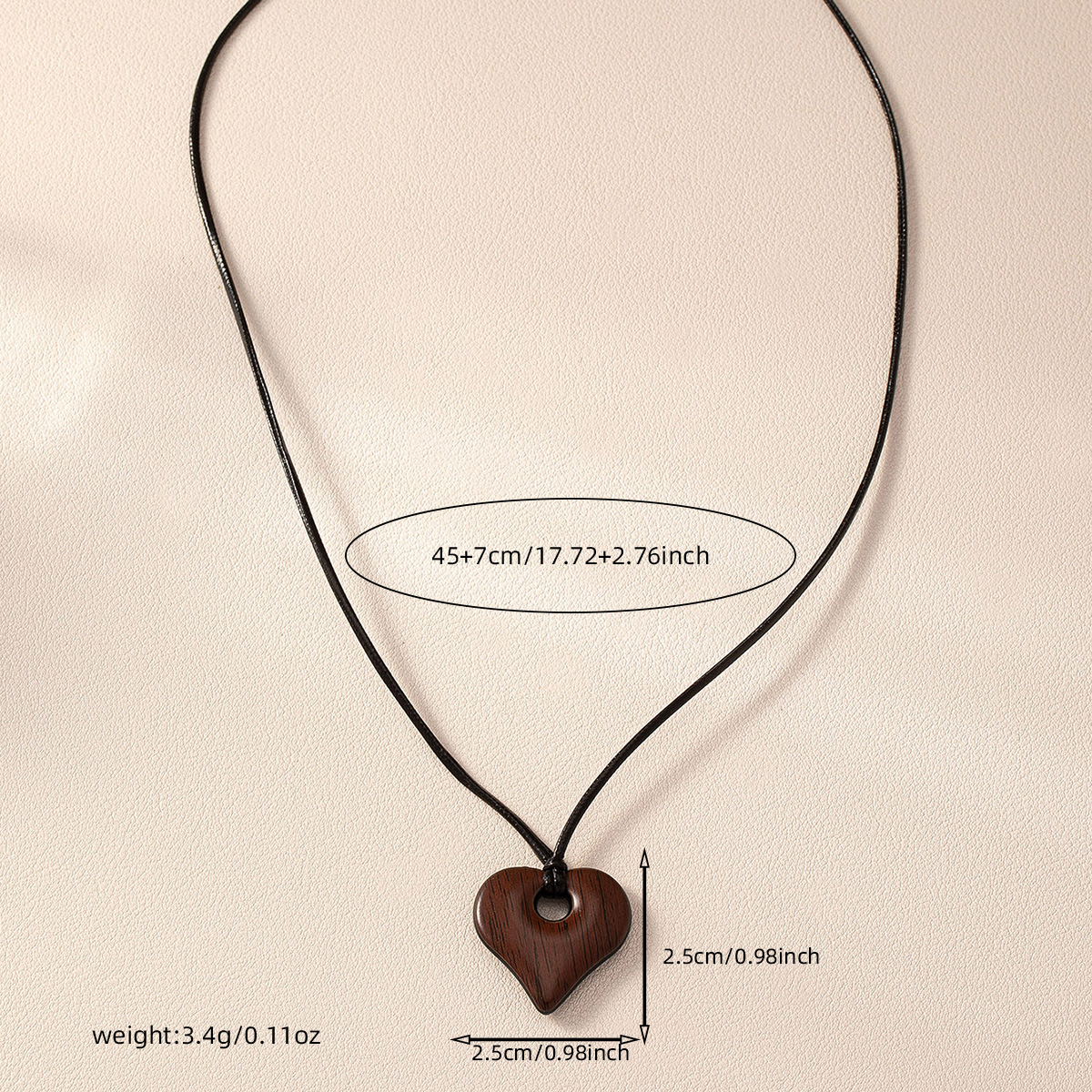 Retro Klassischer Stil Pendeln Herzform Holz Acryl Frau Halskette Mit Anhänger display picture 6