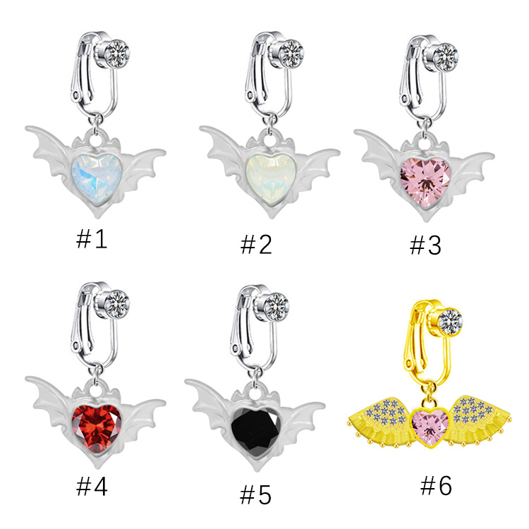1 Piece Belly Rings IG Style Shiny Heart Shape Wings Stainless Steel Alloy Inlay Acrylic Glass White Gold Plated Gold Plated display picture 15