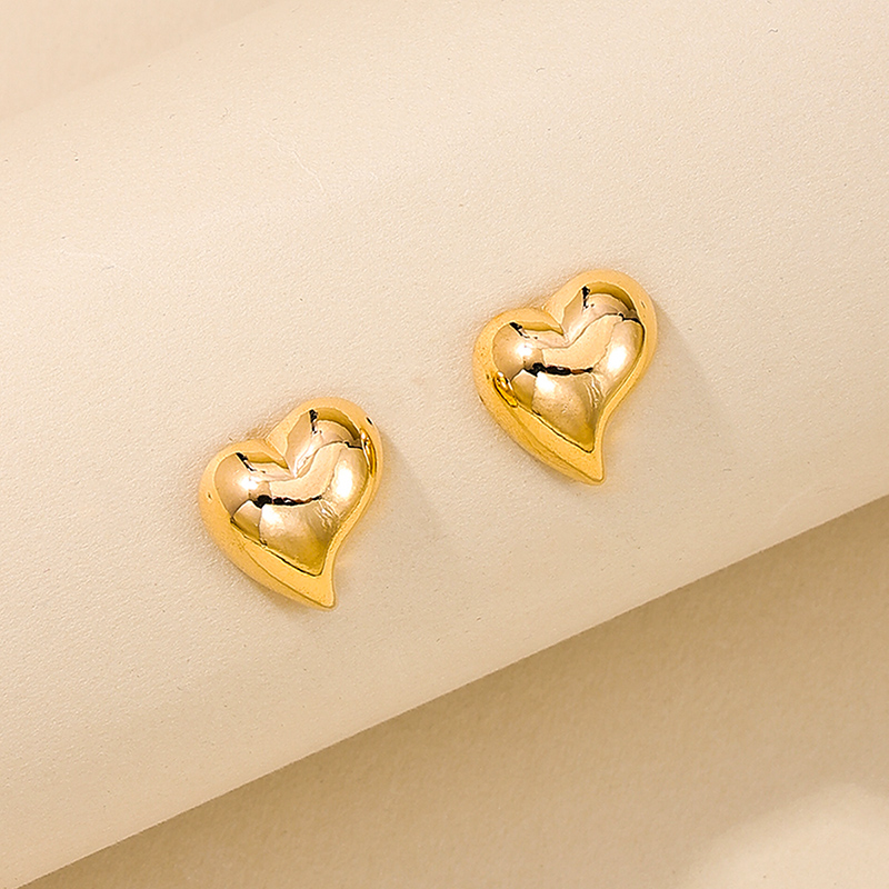 1 Pair Nordic Style Simple Style Heart Shape Alloy Ear Studs display picture 6