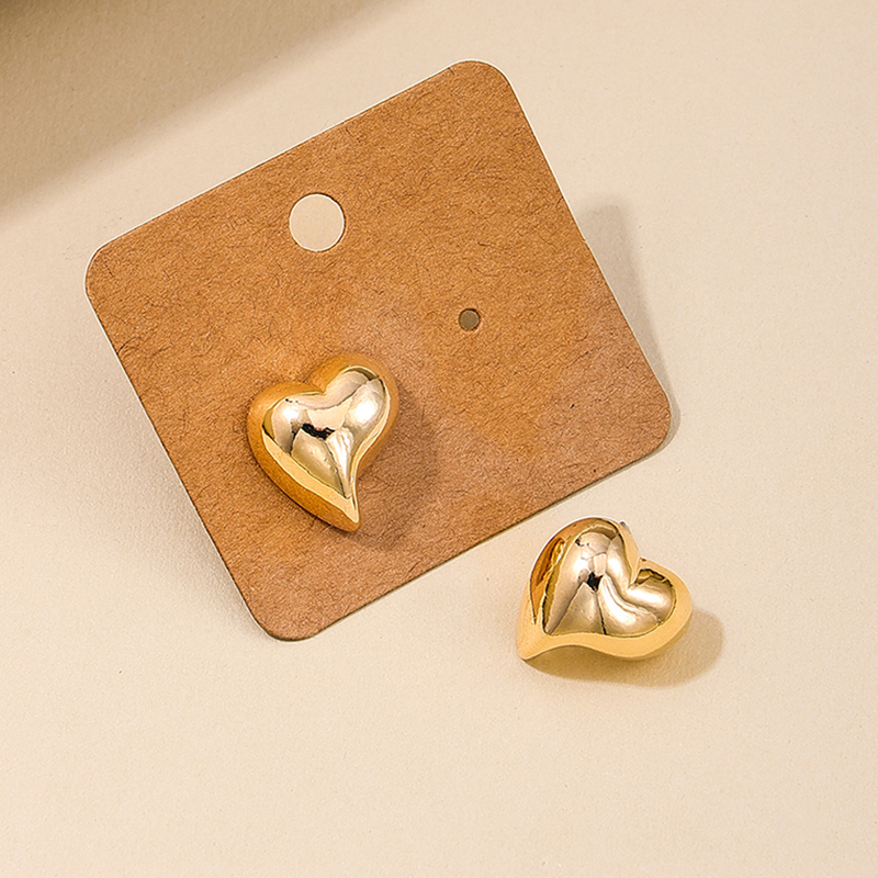 1 Pair Nordic Style Simple Style Heart Shape Alloy Ear Studs display picture 7