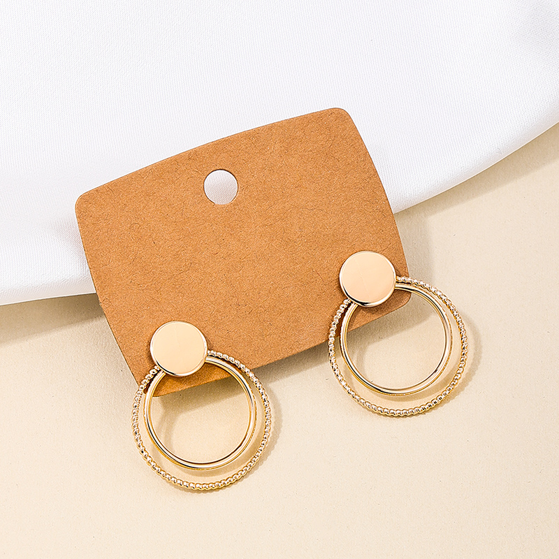 1 Pair Casual Simple Style Round Alloy Drop Earrings display picture 1