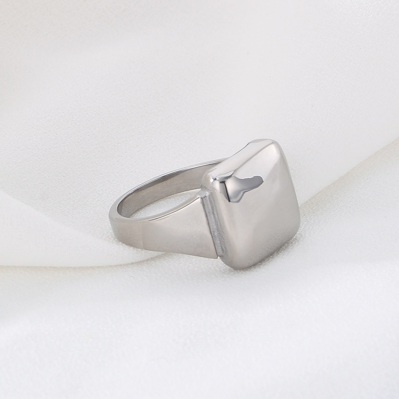 Stainless Steel 18K Gold Plated Simple Style Square Rings display picture 10