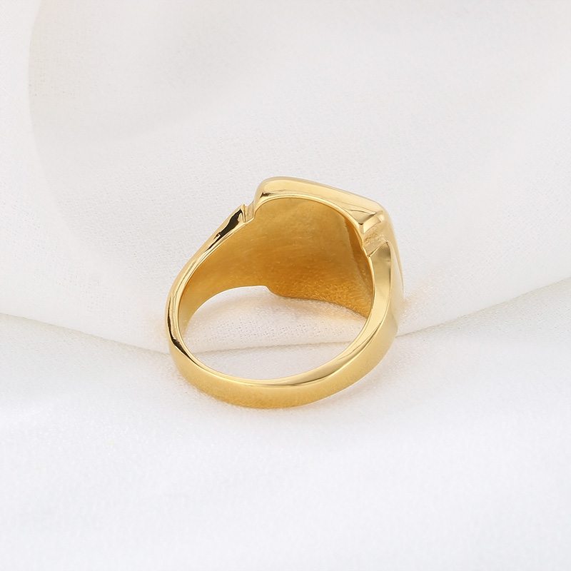 Stainless Steel 18K Gold Plated Simple Style Square Rings display picture 7