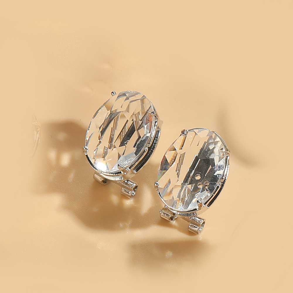 1 Pair Simple Style Oval Inlay Copper Acrylic 14K Gold Plated Ear Studs display picture 2