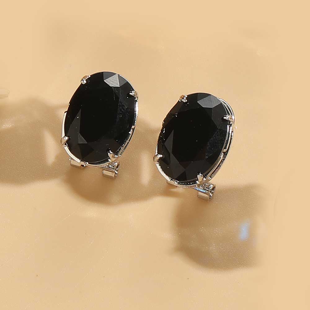 1 Pair Simple Style Oval Inlay Copper Acrylic 14K Gold Plated Ear Studs display picture 6