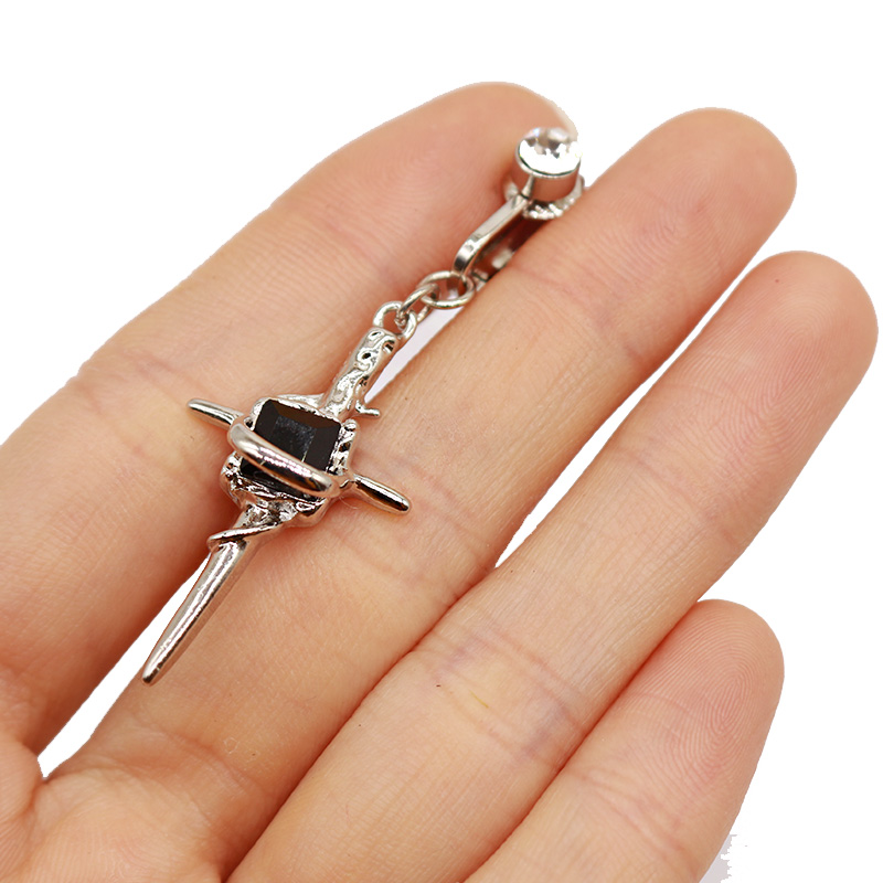 1 Piece Belly Rings Hip-Hop Vintage Style Simple Style Cross Heart Shape 316 Stainless Steel  Alloy Inlay Rhinestones Glass Gold Plated display picture 14