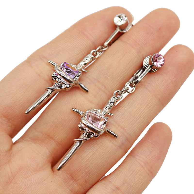1 Piece Belly Rings Hip-Hop Vintage Style Simple Style Cross Heart Shape 316 Stainless Steel  Alloy Inlay Rhinestones Glass Gold Plated display picture 15