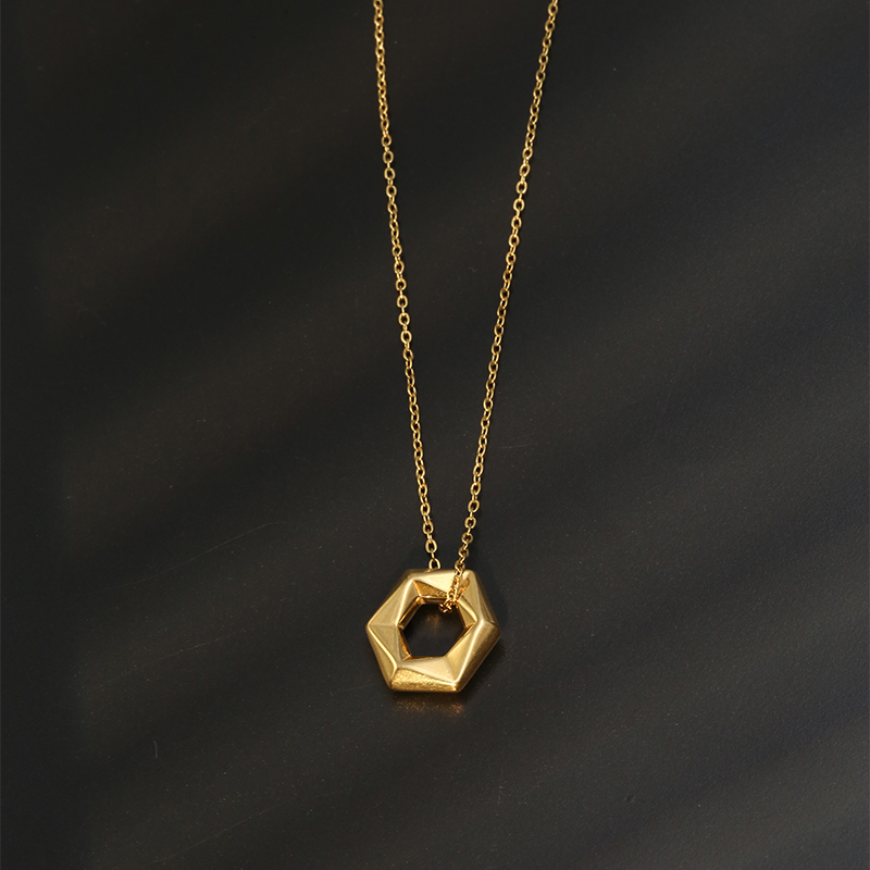 Acero Inoxidable Chapados en oro de 18k Estilo Simple Geométrico Collar Colgante display picture 5