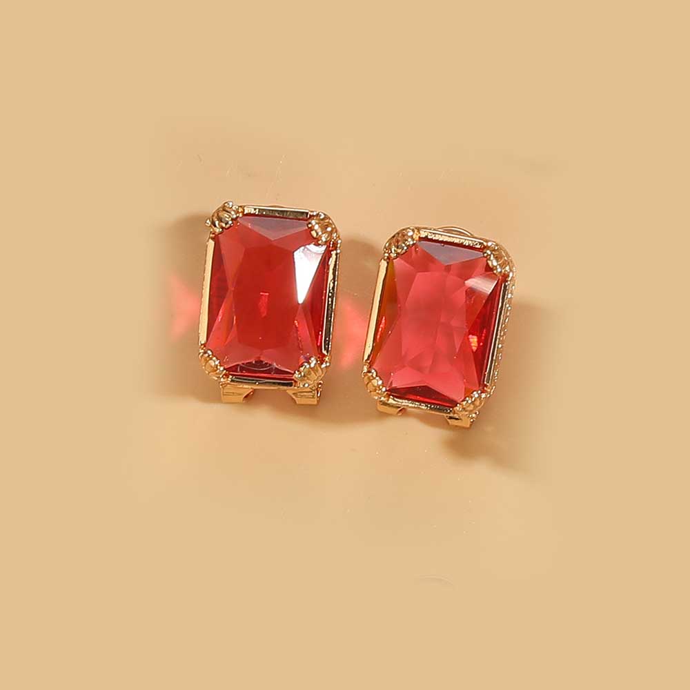 1 Pair Simple Style Square Inlay Copper Zircon 14K Gold Plated Earrings display picture 4