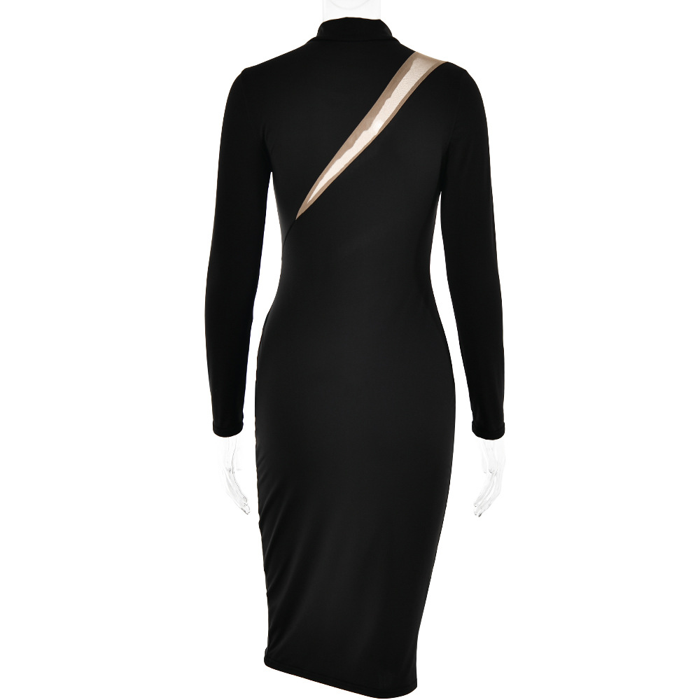 Women's Bodycon Dress Streetwear Round Neck Long Sleeve Solid Color Maxi Long Dress Banquet Party Date display picture 20