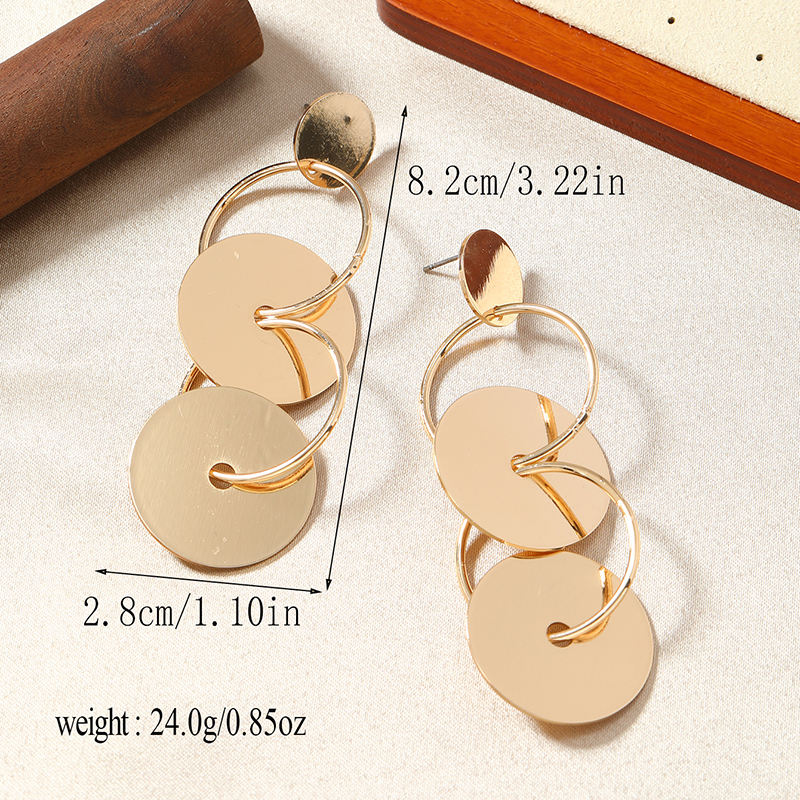 1 Pair IG Style Simple Style Round Flower Alloy 14K Gold Plated Drop Earrings Ear Studs display picture 14