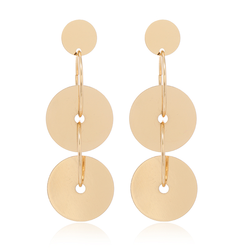 1 Pair IG Style Simple Style Round Flower Alloy 14K Gold Plated Drop Earrings Ear Studs display picture 11