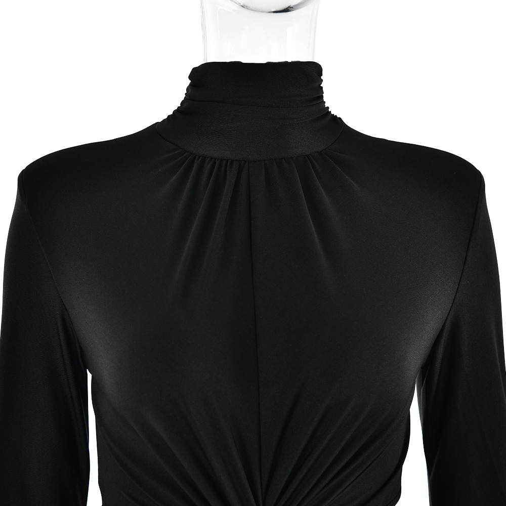 Women's Sheath Dress Streetwear Turtleneck Long Sleeve Solid Color Maxi Long Dress Banquet Date display picture 17