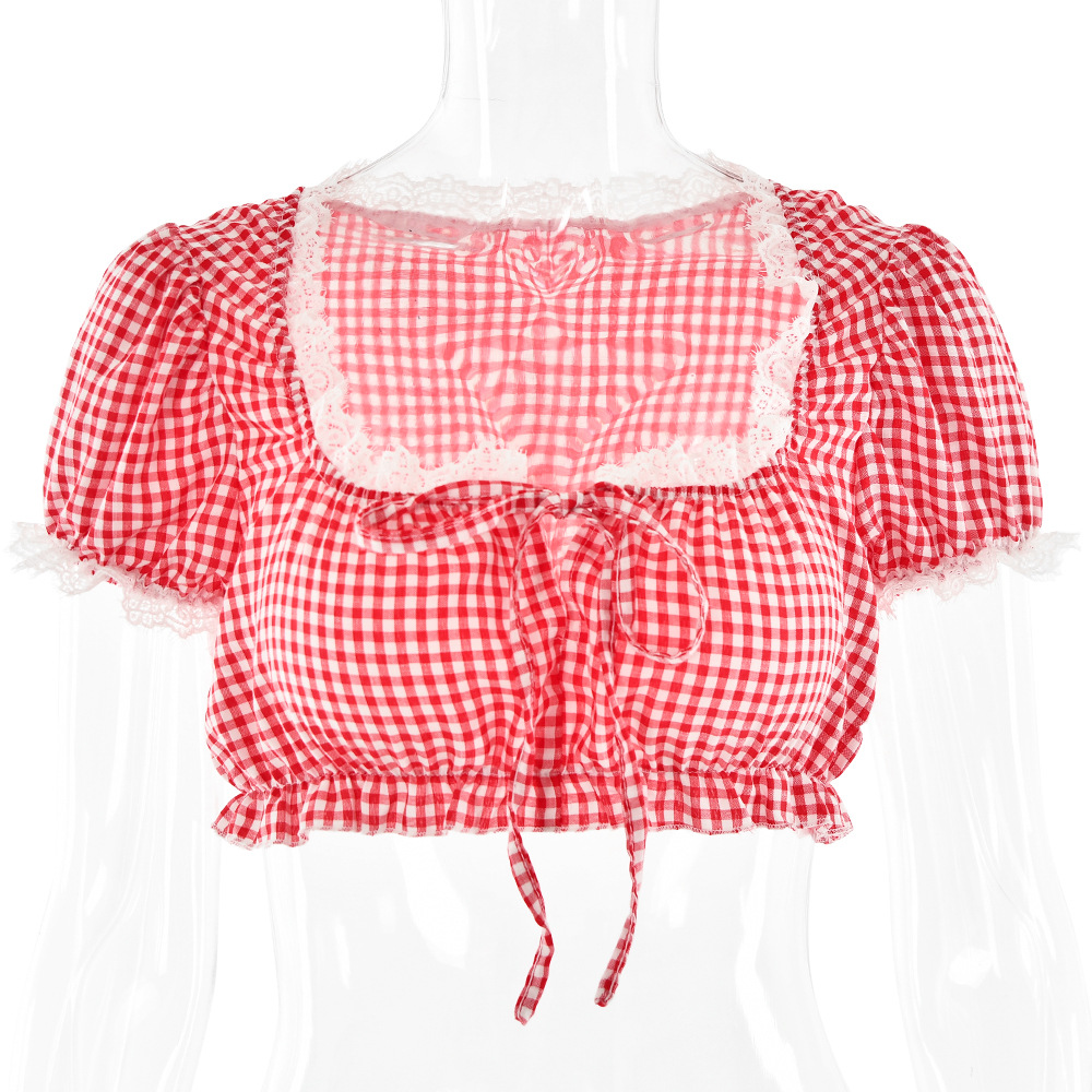 Women's T-shirt Tank Tops Sexy Plaid display picture 8