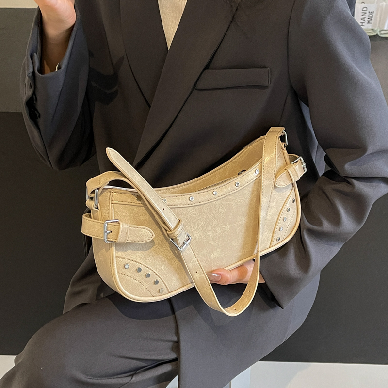 Women's Pu Leather Geometric Color Block Vintage Style Zipper Underarm Bag display picture 7