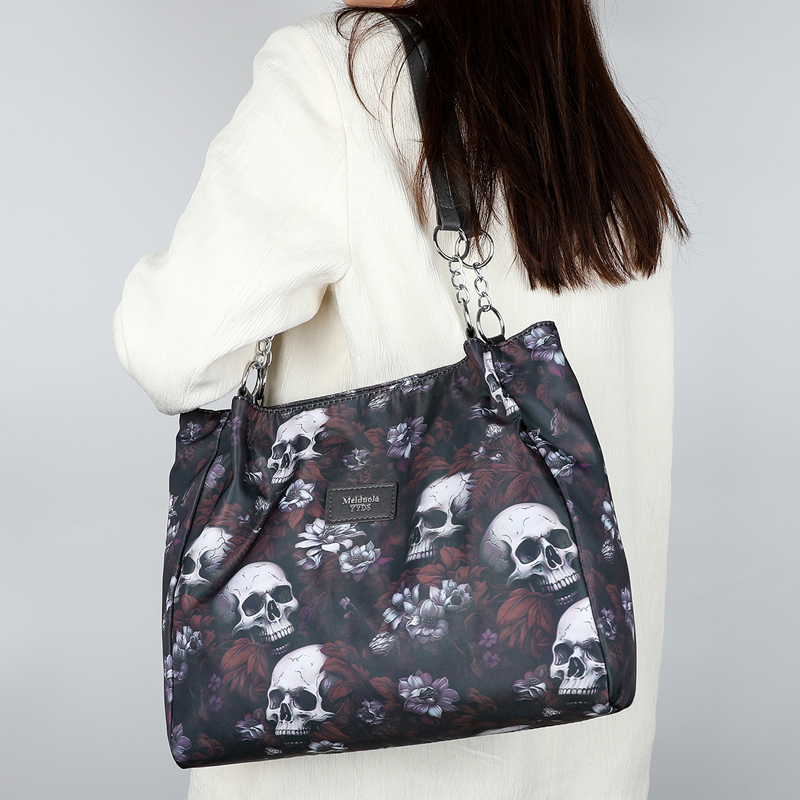 Women's Oxford Cloth Geometric Ghost Punk Zipper Underarm Bag display picture 2