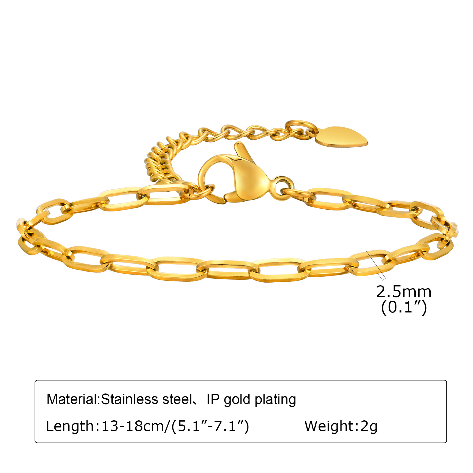 Simple Style Geometric 201 Stainless Steel Gold Plated Girl'S Anklet display picture 9