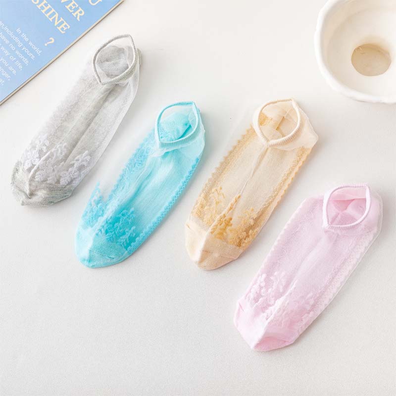 Women's Simple Style Classic Style Solid Color Holiday Daily Transparent Hollow Out Socks display picture 6