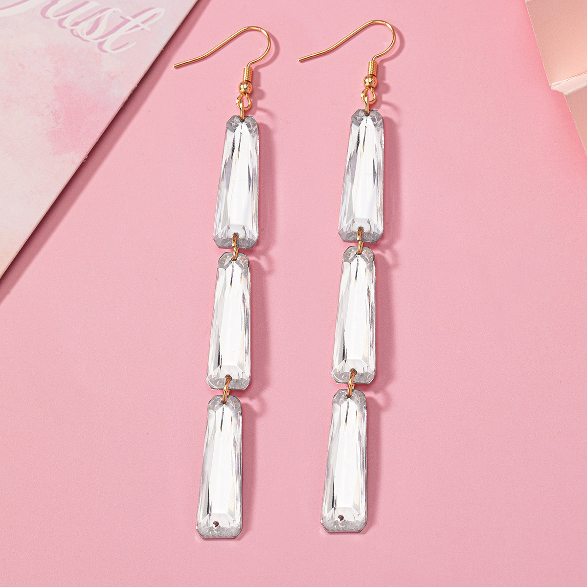 1 Pair Simple Style Classic Style Geometric Arylic Drop Earrings display picture 5
