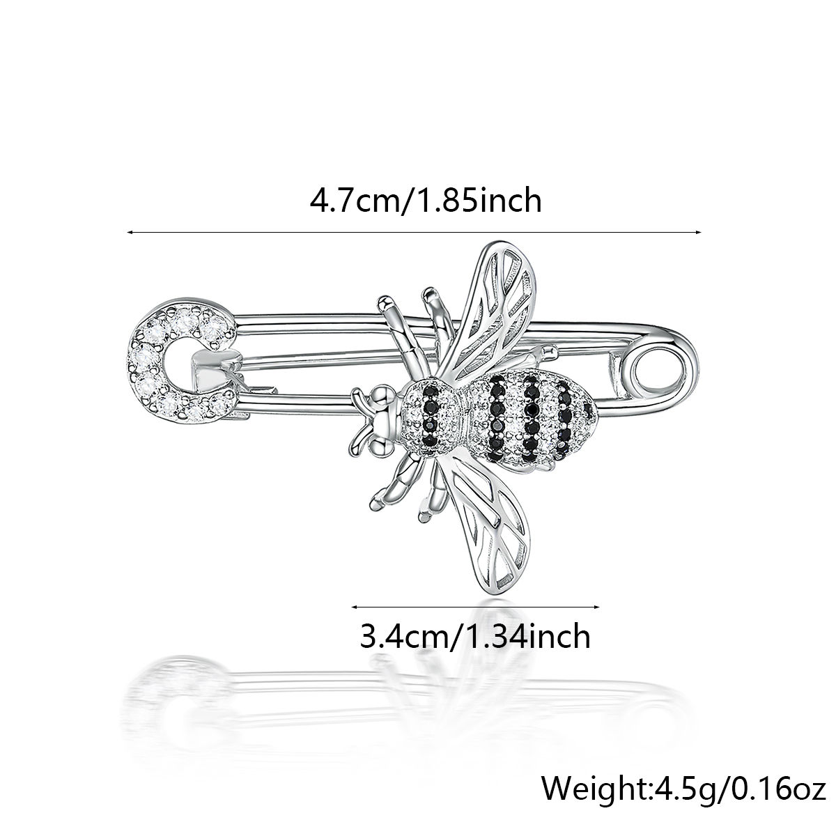 Elegant Luxurious Bee Sterling Silver Plating Inlay Zircon Unisex Brooches 1 Piece display picture 1