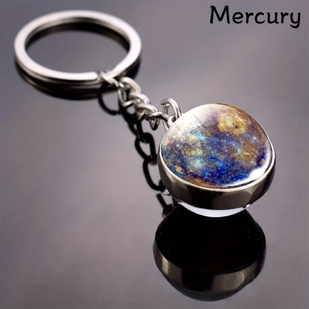 Modern Style Earth Stainless Steel Glass Inlay Glass Unisex Keychain display picture 7