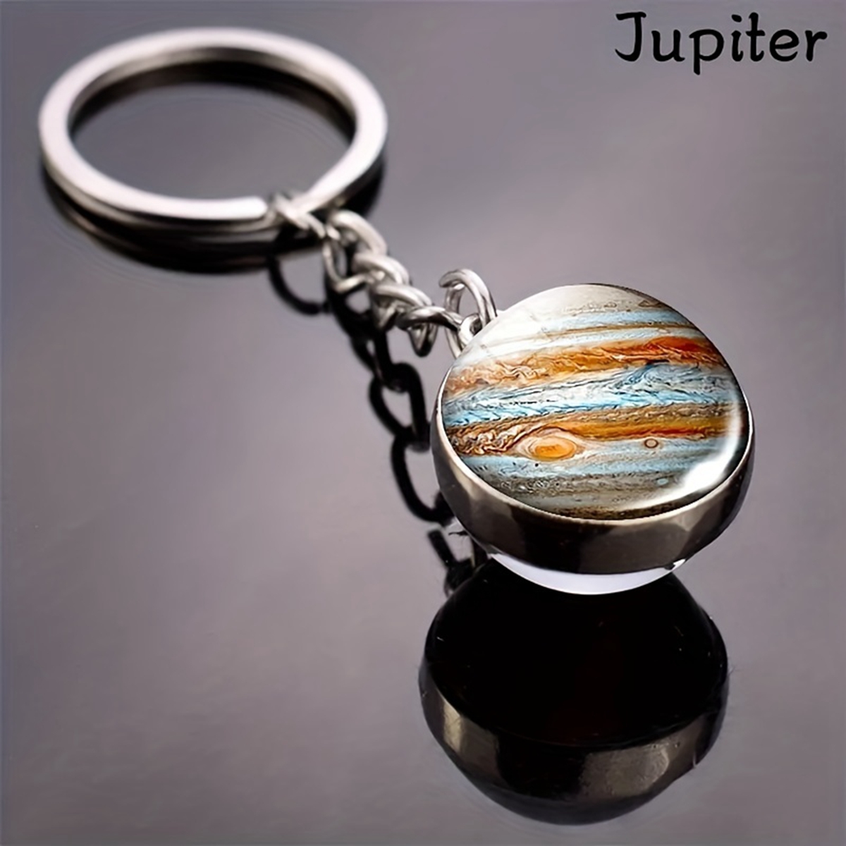 Modern Style Earth Stainless Steel Glass Inlay Glass Unisex Keychain display picture 4