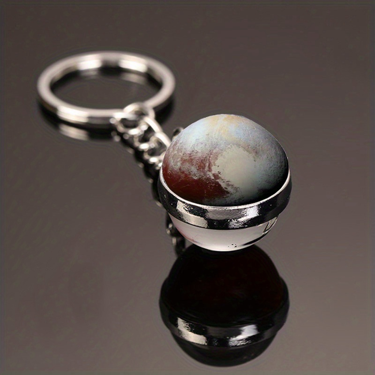 Modern Style Earth Stainless Steel Glass Inlay Glass Unisex Keychain display picture 10