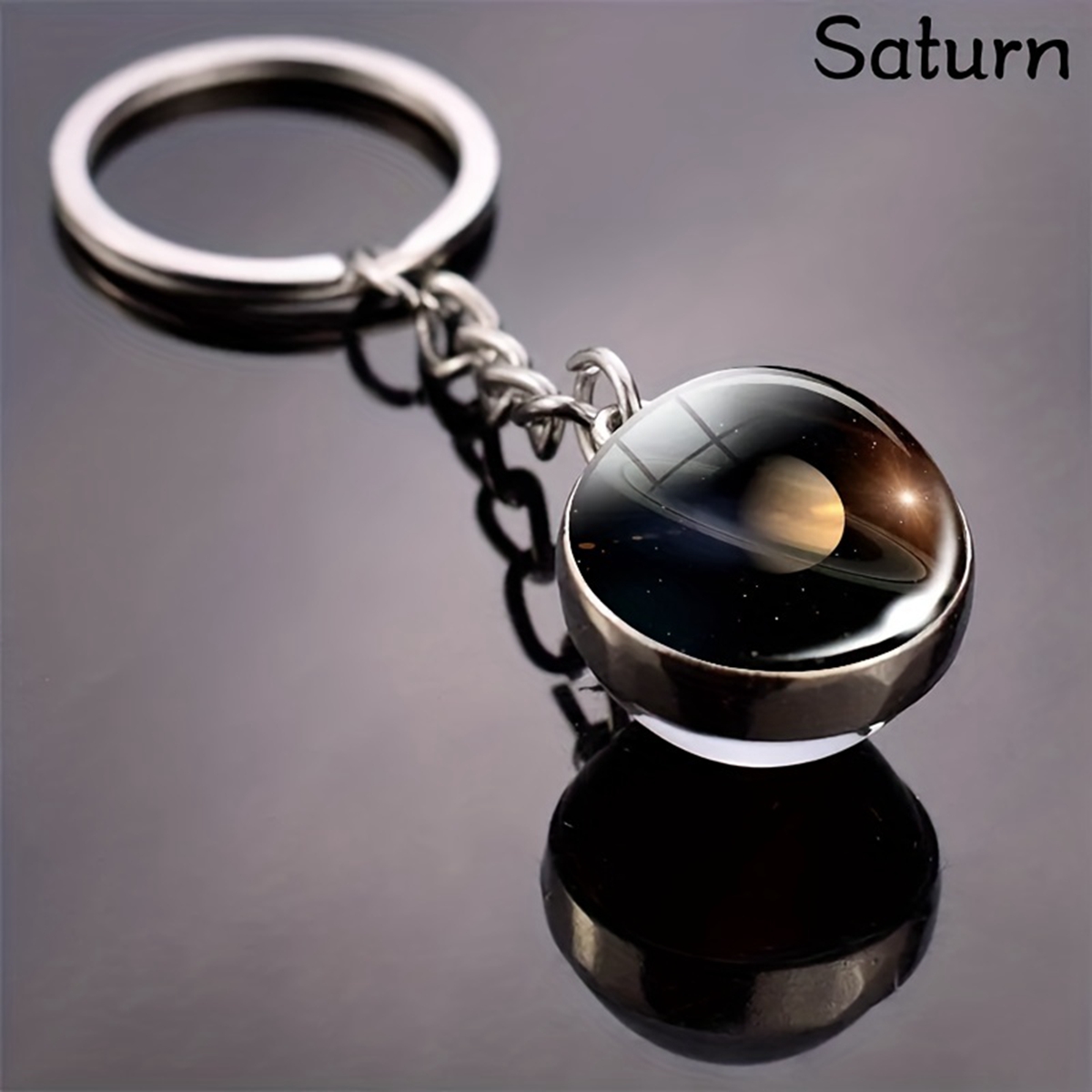Modern Style Earth Stainless Steel Glass Inlay Glass Unisex Keychain display picture 12