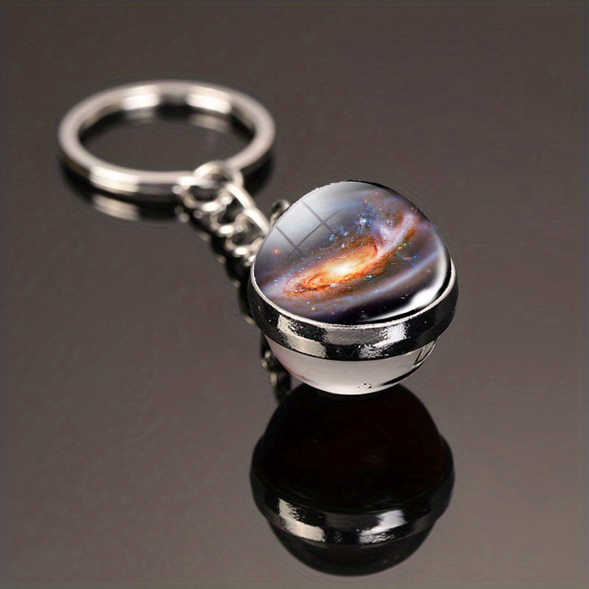 Modern Style Earth Stainless Steel Glass Inlay Glass Unisex Keychain display picture 14