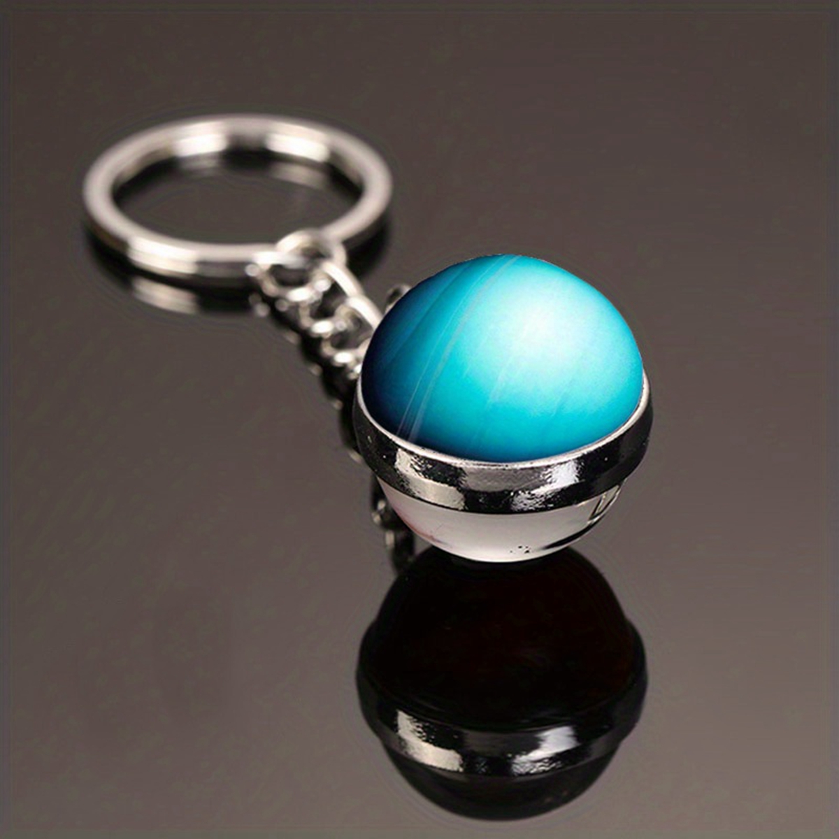 Modern Style Earth Stainless Steel Glass Inlay Glass Unisex Keychain display picture 8