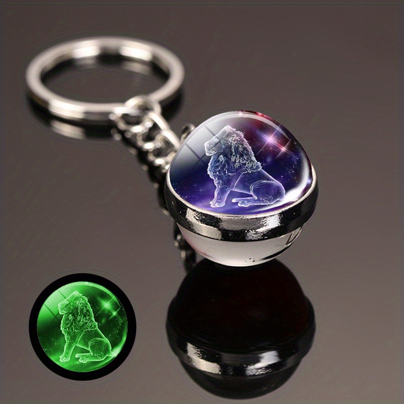 Simple Style Constellation Glass Synthesis Alloy Glass Unisex Keychain display picture 9