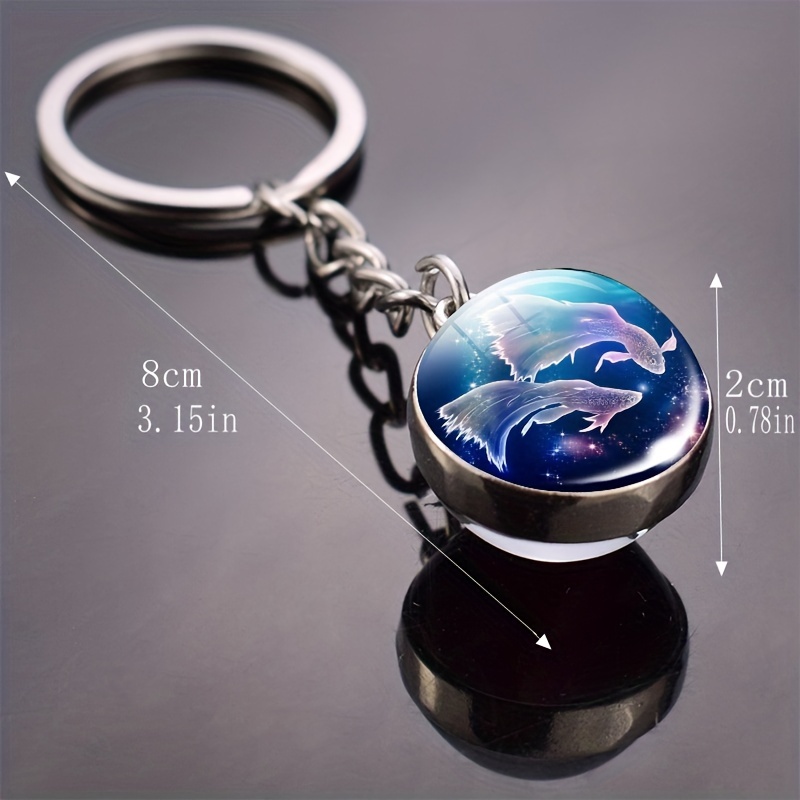 Simple Style Constellation Glass Synthesis Alloy Glass Unisex Keychain display picture 2