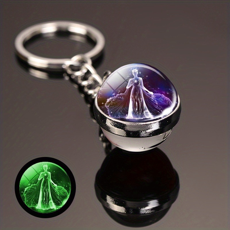 Simple Style Constellation Glass Synthesis Alloy Glass Unisex Keychain display picture 1